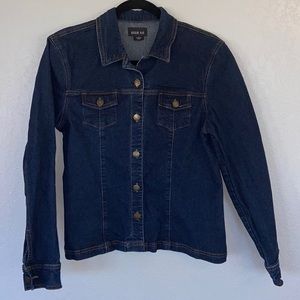 Leslie Fay Long-Sleeve Denim Jacket. Size 8. EUC.